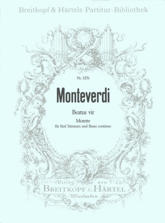 Beatus vir - Motette gem Chor und bc Partitur