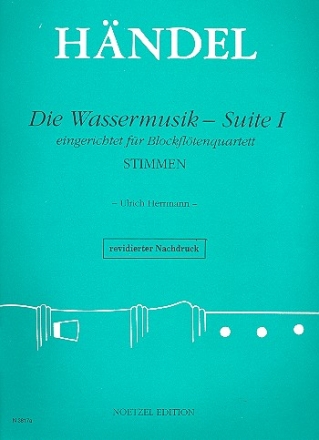 Die Wassermusik-Suite Nr.1 fr 4 Blockflten (SATB) Stimmen