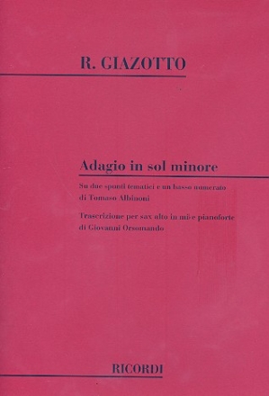 Adagio sol minore su un basso di Albinoni per alto sax e piano