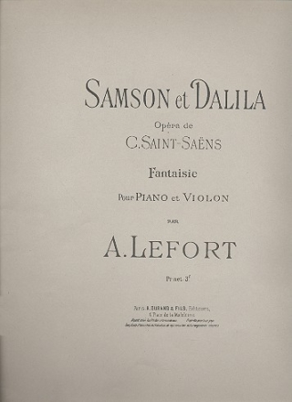 Samson et Dalila fantaisie pour violon et piano