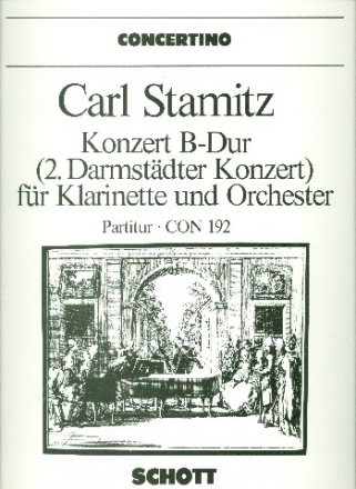 Konzert B-Dur fr Klarinette und Orchester Partitur