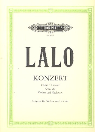 Konzert F-Dur op.20 fr Violine und Orchester fr Violine und Klavier Klavier