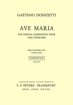 Ave Maria fr gem Chor und Streicher Chorpartitur