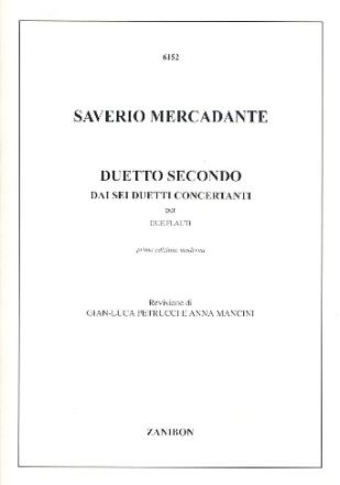 Duetto secondo dai 6 duetti concertanti per 2 flauti, partitura