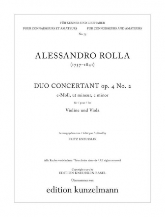 Duo concertant d-Moll op.4,2 fr Violine und Viola Stimmen