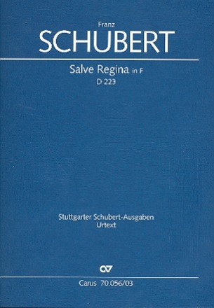 Salve Regina F-Dur D223 fr Sopran und Orchester Klavierauszug