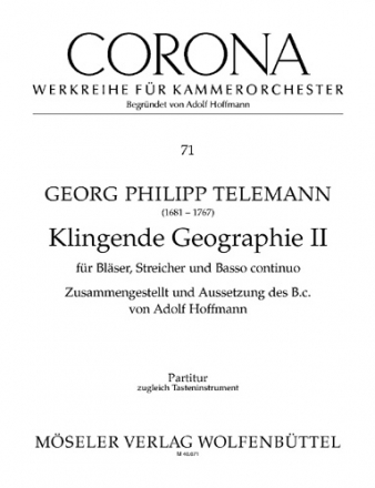 Klingende Geographie Band 2 fr 2 Violinen, Viola, Violoncello, (Kb ad lib.) und Bc,  Partitur