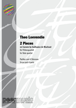 2 Pieces on Canons by Guillaume de Machaut for 3 flutes in C and alto flute in G score and 4 parts