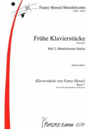 Frhe Klavierstcke (1823/24) Band 2 Mittelschwere Stcke fr Klavier