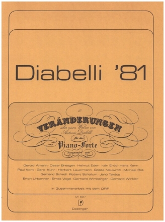 Diabelli '81 17 Vernderungen ber einen Walzer von Antonio Diabelli fr das Pianoforte