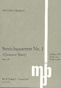 Streichquartett G-Ddur Nr.3 op.26 fr Streichquartett Studienpartitur