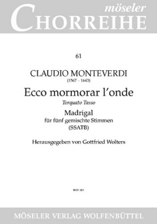 Ecco mormorar l'onde fr 5 Stimmen (gem Chor) a cappella Partitur