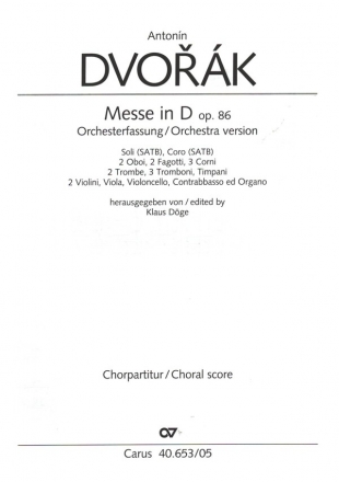 Messe D-Dur op.86 Orchesterfassung Chorpartitur