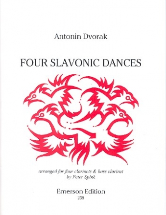 4 slavonic Dances op.46,2 for 4 clarinets and bass clarinet (opt.) score and parts