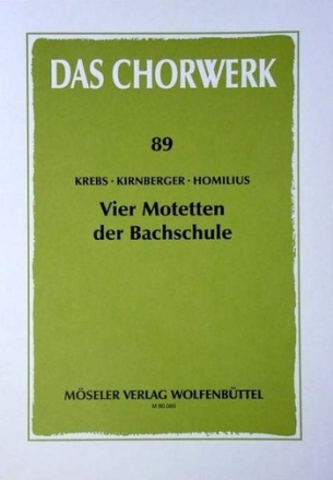 4 Motetten der Bachschule fr 4-5 Stimmen (teilwweise mit Bc) Partitur (dt)