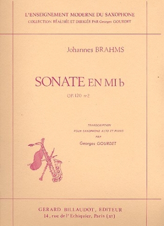 Sonate mib majeur op.120,2 pour saxophone alto et piano