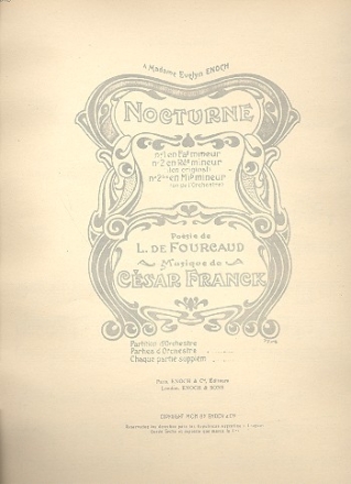 NOCTURNE MIb MINEUR NO.2 POUR BA- RYTON OU MEZZO-SOPRAN ET PIANO FOURCAUD, L., POESIE