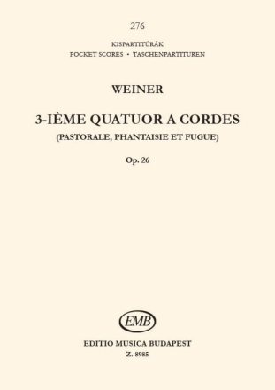 Quatuor a cordes op.26,3  partition miniature