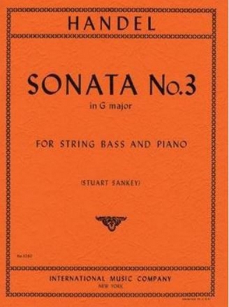 Sonata G major no.3 for string bass and piano SANKEY, STUART, ED.