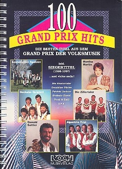 100 Grand Prix-Hits Melodiestimme, Text und Akkordbezifferung Liederbuch