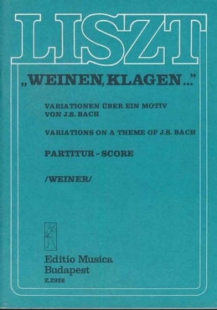 Weinen Klagen Variationen ber ein Motiv von Bach fr Orchester Studienpartitur