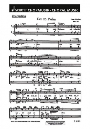 Der 23. Psalm op. 132 fr Mnnerchor (TTBB) und Klavier Chorpartitur