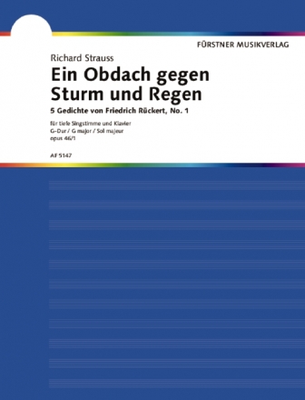 Ein Obdach gegen Sturm und Regen op. 46,1 fr tiefe Stimme und Klavier (dt/en)