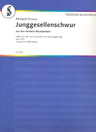 Junggesellenschwur op. 49,6 fr tiefe Singstimme und Klavier (dt/en) Des Knaben Wunderhorn