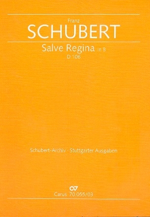 Salve Regina B-Dur D106 fr Tenor und Orchester Klavierauszug (la)