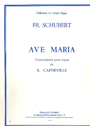 AVE MARIA POUR ORGUE SEUL CAPDEVILLE, R., ARR.