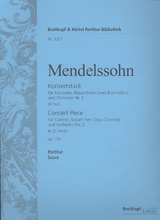 Konzertstck d-Moll Nr.2 op.114 fr Klarinette, Bassetthorn und Partitur