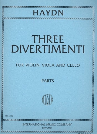 3 Divertimenti for violin, viola and cello parts