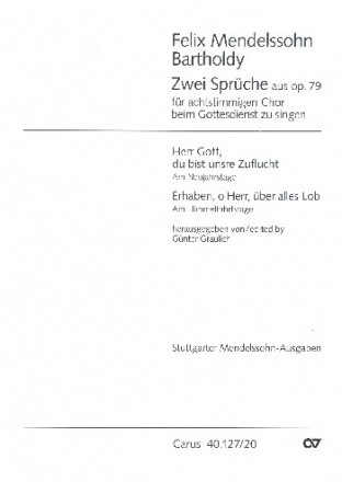 2 Sprche aus op.79 fr 8stg. gem Chor a cappella Singpartitur (dt/en)