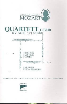 Quartett C-Dur KVAnh.171 fr 4 Flten Partitur und Stimmen