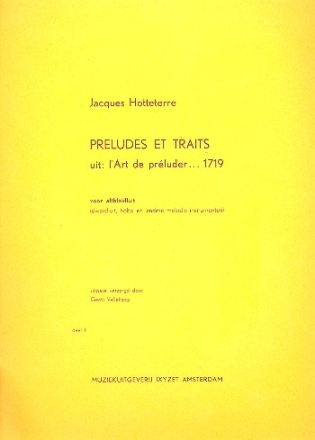 Preludes et Traits vol.1 uit l'Art de preluder voor altblokfluit