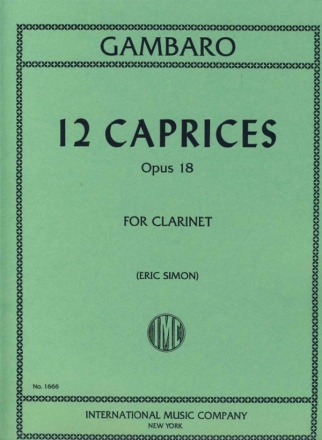 12 Caprices op.18 for clarinet SIMON, ERIC, ED.