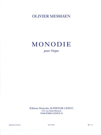 Monodie pour orgue