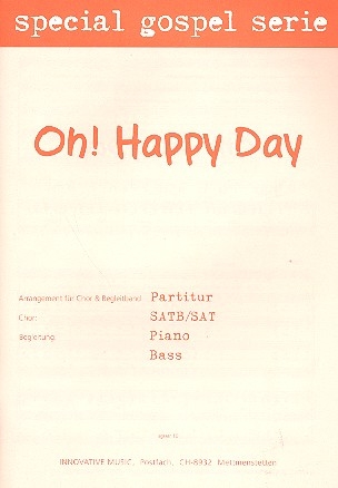 Oh! Happy Day  fr Alt solo, gem Chor (SATB/SAT), Piano und Bass Partitur