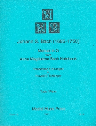 Menuet G major from A.M. Bach Notebook for tuba and piano