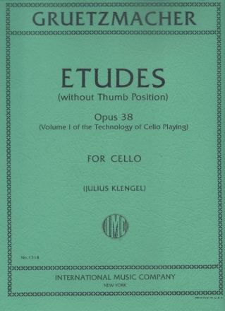 Etudes without thumb position op.38 - technology of cello-playing Vol. for cello KLENGEL, ED.