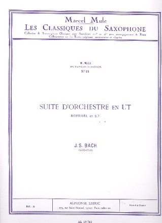 Bourre Si bemolle majeur de la Suite d'orchestre ut majeur pour saxophone (Sib) et piano