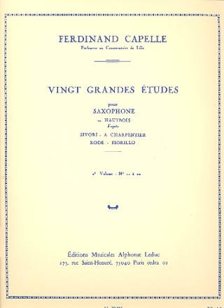 20 grandes tudes vol.2 (12-20) pour saxophone ou hautbois