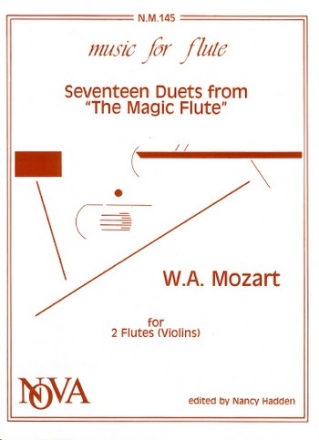 17 duets from the magic flute for 2 flutes (vl),  parts hadden, nancy, ed