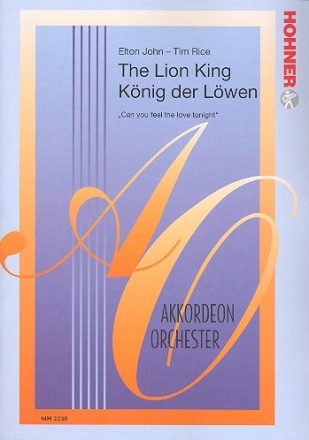 Knig der Lwen 'Can you feel the love tonight' fr Akkordoneorchester Partitur