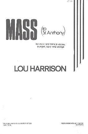 Mass to St. Anthony for male and female voices, trumpet, harp and strings score (la)