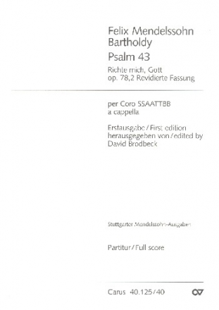 Richte mich Gott op.78,2 fr gem Chor a cappella Partitur (dt/en)