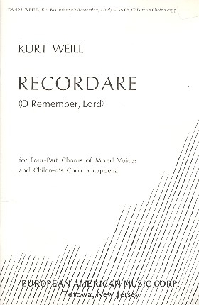 Recordare for 4-part chorus of mixed voices and children's choir a cappella score (la/en)