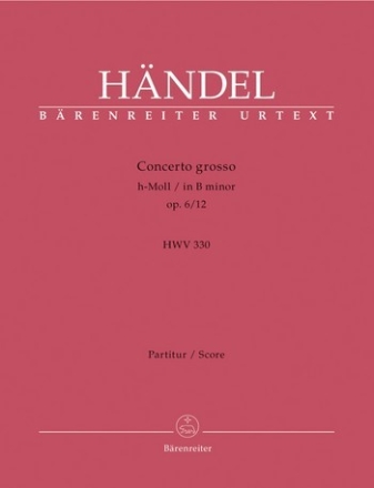 Concerto grosso h-Moll op.6,12 HWV330 fr Orchester Partitur