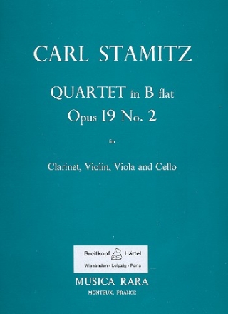 Quartett B-Dur op.19,2 fr Klarinette und Streichtrio Stimmen