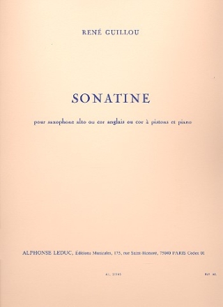 Sonatine pour saxophone alto (cor angl, cor a pistons) et piano